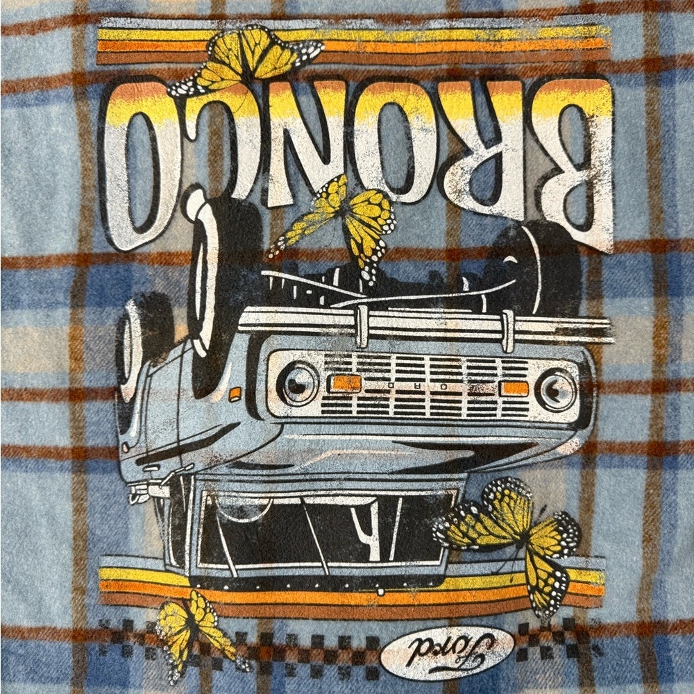 Ford Blue Plaid Button Down Shirt - Picture 7 of 9